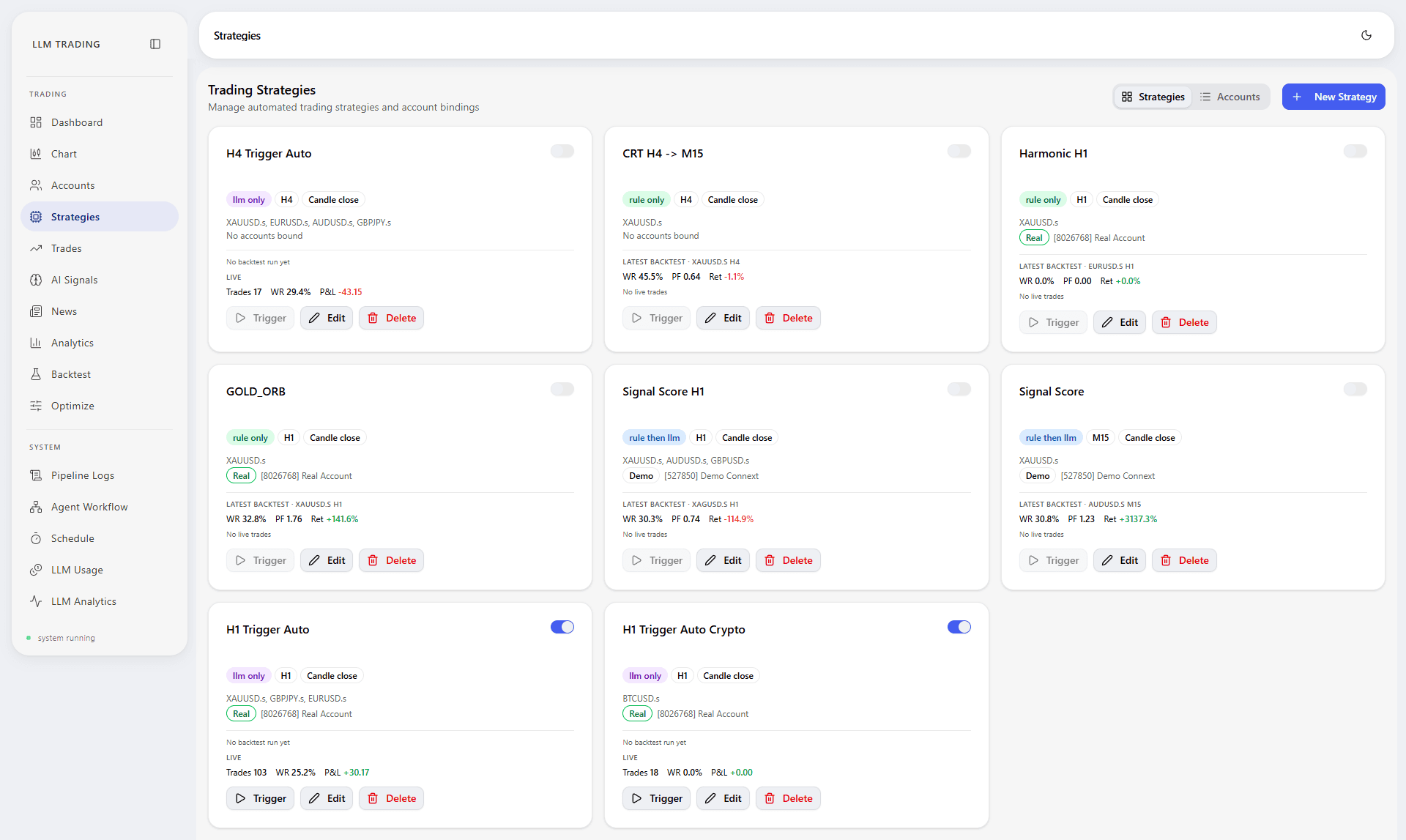 Strategies page
