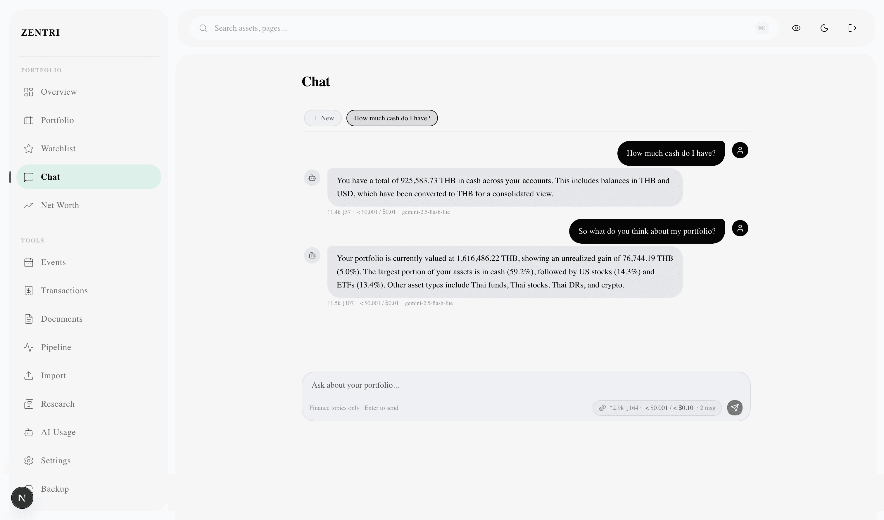 Chat page