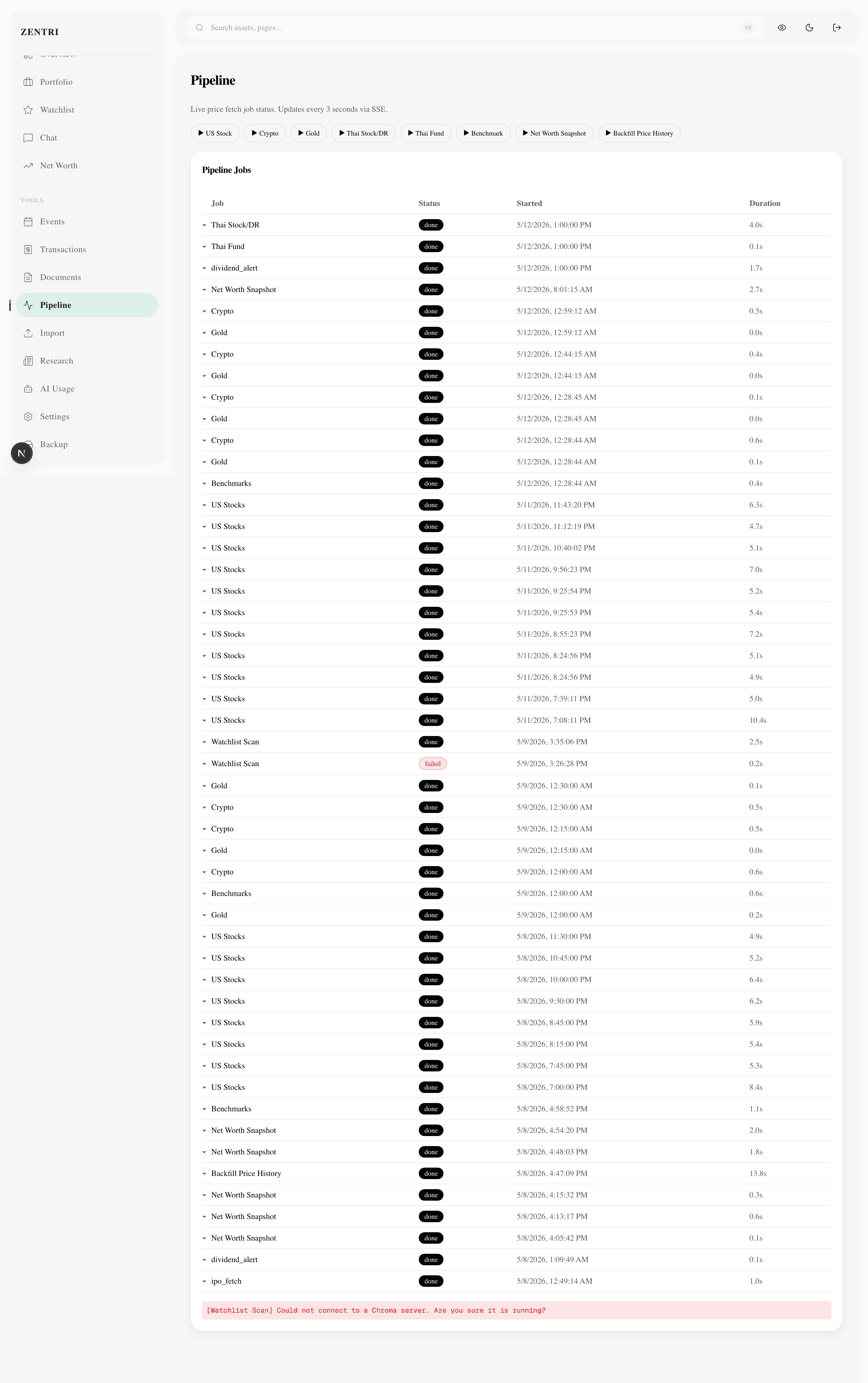 Background job pipeline